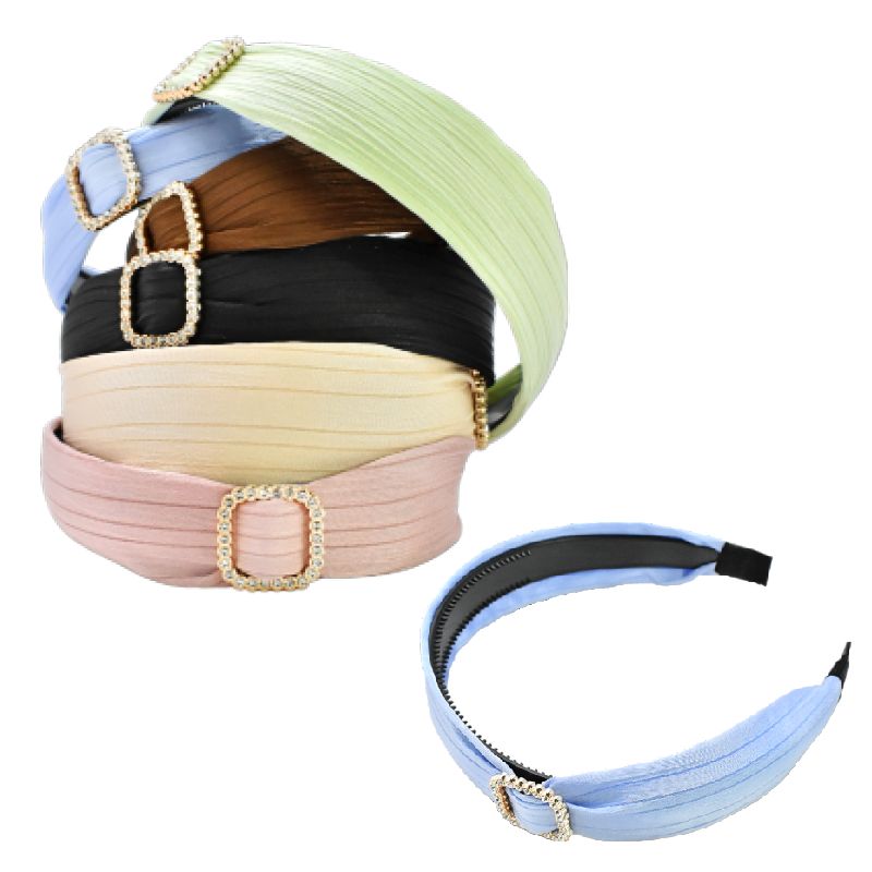 Diadema Con Lineas Con Broche Adiamantado Colores Surtidos