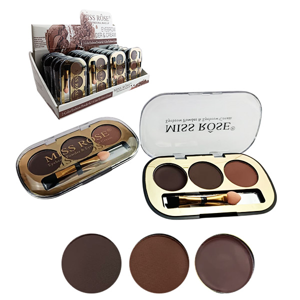 Kit de  Eyebrow 2 colors eyebrow powder y  1 color eyebrow cream – Miss Rose Cosmetics