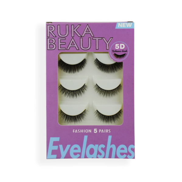 Set de pestañas de 5 pares 5D - Ruka Beauty